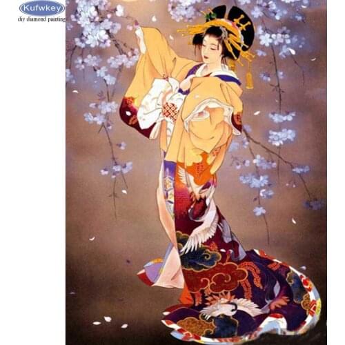 5D DIY Diamond Painting Japanese woman Full square Round Rhinestone embroidery girl Diamond Mosaic Cross Stitch Kits New arrival
