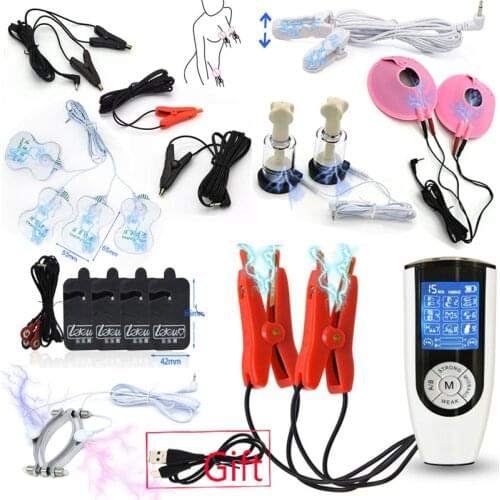 BDSM Electro Shock Accessory,Nipple Clamp Clitoris Clip Stimulator Labia Clip SM Sex Game Breast Massage Couple Flirting Sex Toy