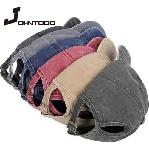 2021 Summer Women Baseball Cap Snapback Ladies Bone Casquette Hip Hop Casual Gorras Fashion Cotton Horsetail Hat Caps Adjustable