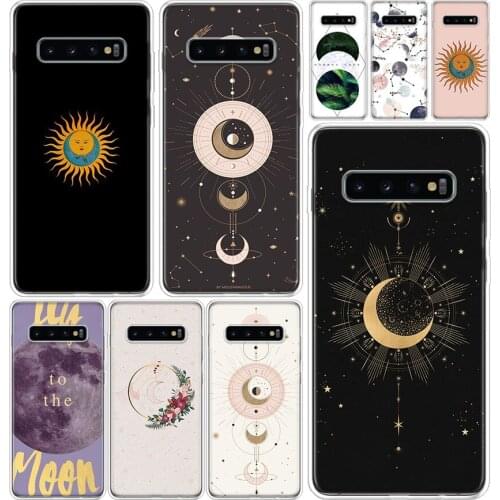 Gold moon and Sun Phone Case Cover For Samsung Galaxy A51 A71 A50S A70S A10 A20E A30 A40 A01 A21 A41 M30S S A6 A7 A8 A9 Plus