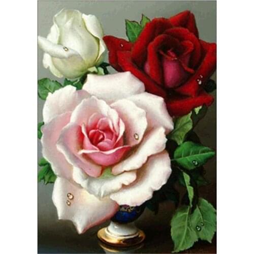 Flower Vase Pre-Printed 11CT Cross-Stitch Kit Embroidery DMC Threads Handmade Handiwork Knitting Needlework Counted Sales