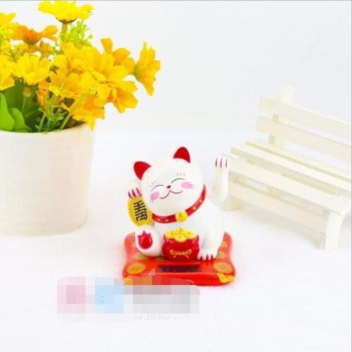 2.5 Inch Money Cat Solar Maneki Neko Cat Car Decoration Goods Gifts Decoration Fortune Crafts Lucky Cat Feng Shui Home Decor