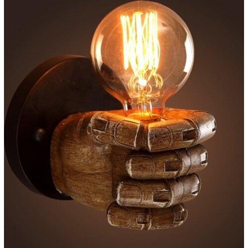 European style retro fist resin Loft industrial style sushi bar restaurant cafe decoration antique decorative wall lamp LX102315