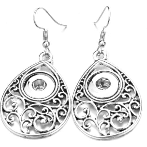 Hot Sale Earring Jewelry 12mm Snaps Button Fashion DIY Charms Silver Plated Design Single Snaps Earrings Jewelry