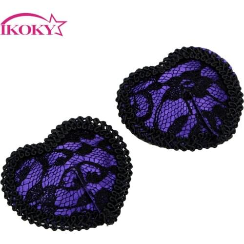 IKOKY Breast Petals 1 Pair Lace Chest Stickers Tassels Heart Shape Nipple Covers Sex Toys For Women Backless Bra Pad