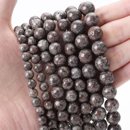 Natural Alabaster Stone Bead Round Loose Spacer Beads for Jewelry Making Diy Bracelet Necklace Charm Accessories 4/6/8/10/12mm