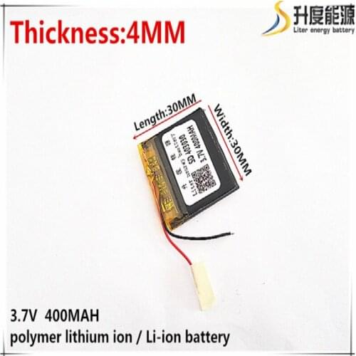 Best battery brand 3.7V lithium polymer 403030 MP3 043030 400mAH wireless telephone sound card