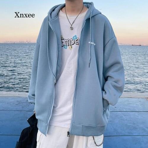Mens Hoodies Sweatshirt High Quality Zip Up for Jogger Autumn Fashion Basic Clothing Teenage Casual Coat Oversized Streetwear
