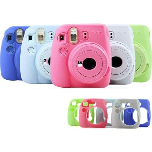 Soft Silicone Camera Case Protective Case Skin Cover for Fujifilm Instax Mini 9/8+/8 Instant Film Camera, 5 Colors Available