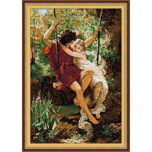 Happy time cross stitch kit people 18ct 14ct 11ct count print canvas stitches embroidery DIY handmade needlework
