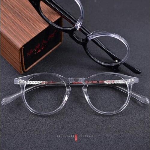 Vintage Oval Round Handmade Eyeglass Frames Men Women Full Rim Rx able myopia Glasses Spectacles Top Quality Made In Japan