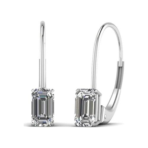 Simple Classic Square White Zircon Hoop Earrings For Women Trendy Silver Color Female Jewelry Wedding Party Accessories Gifts