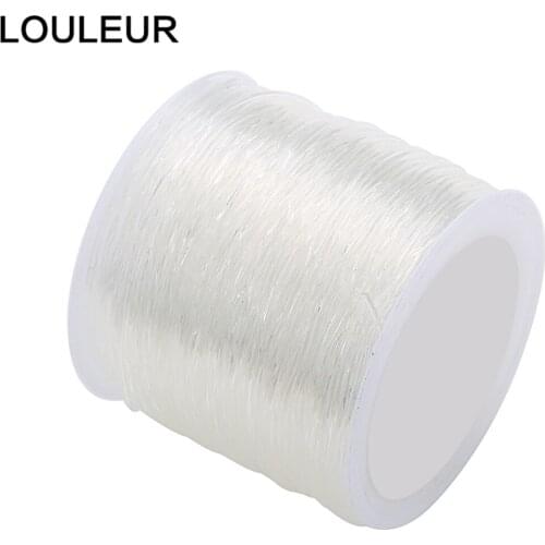 Louleur 60yards Clear Crystal Tec Stretch Beading Cord Elastic Thread Jewelry String Craft Tring Necklace Bracelet Making Supply