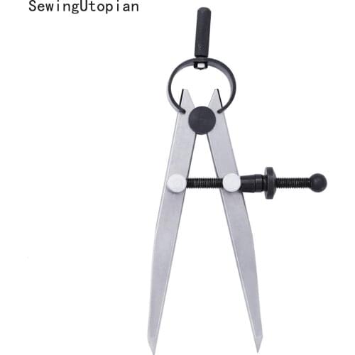 Adjustable Carbon Steel Scriber Divider Wheel Compass Leather Stitch Hole Distance Measure Compass Leather Divider Tool