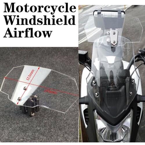 Airflow Adjustable Windscreen Wind Deflector Universal Motorcycle Windshield for Kawasaki BMW Ducati honda Benelli KTM Triumph