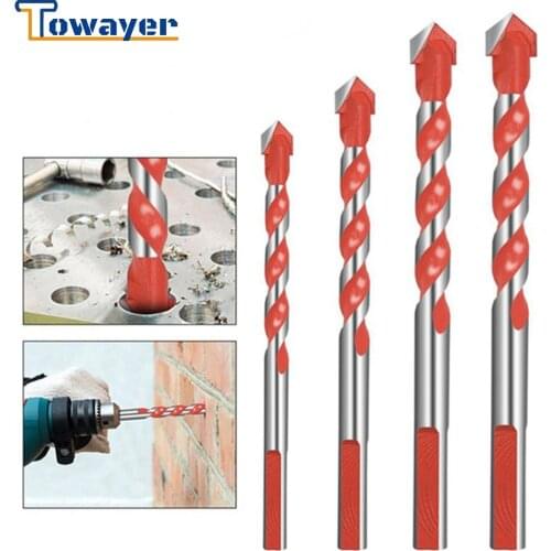 Towayer Threaded Triangle Tungsten Steel Wall Tile Concrete Drilling Bit Household Marble Overlord Drill Hand Electric Drill