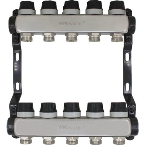 Thermostat stainless steel underfloor heating manifolds Radiant heating Manifold Adjustable flow rate with