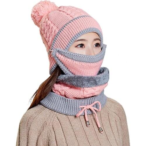 Thick Hat Dust-proof Comfortable Woolen Yarn Women Winter Riding Hats for Festival