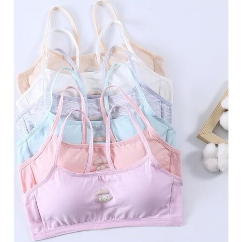 Girls Training Bra With Removable Pads Stretchy Seamless Bralette Crop Top