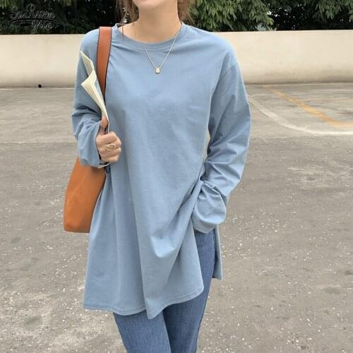Spring Autumn New Long Sleeve T-Shirt Women Oversize T Shirt Women Basic Tee Shirt Casual O-neck Women T-shirt Plus Size 13230