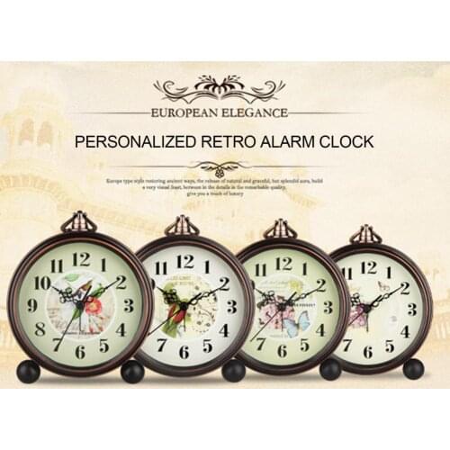 Vintage Alarm Clocks Classic Silent Quartz Movement Alarm Clock Wall Mount Bedside Clocks Retro Table Clocks Home Decor