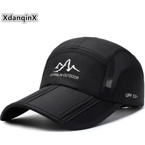 XdanqinX 2019 Summer New Breathable Baseball Cap For Men Women Foldable Ventilated Womens Hat Snapback Cap Mens Fishing Cap