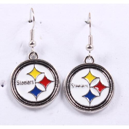 National League West Football Pittsburgh Charm Steelers Earrings Metal Enamel Drop Earrings Jewelry for Women Girl Gift