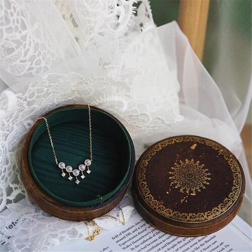 Natural Blue Moonstone Necklace Zircon Pendant 925 Sterling Silver Necklace For Women Lady Tassel Elegant Clavicle Chain Jewelry