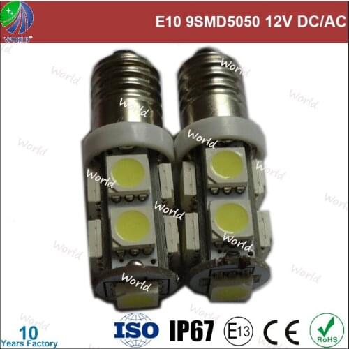 10Pcs E10,LED Bulb,LED Home Bulb,LED Lighting,9SMD5050,12V DC