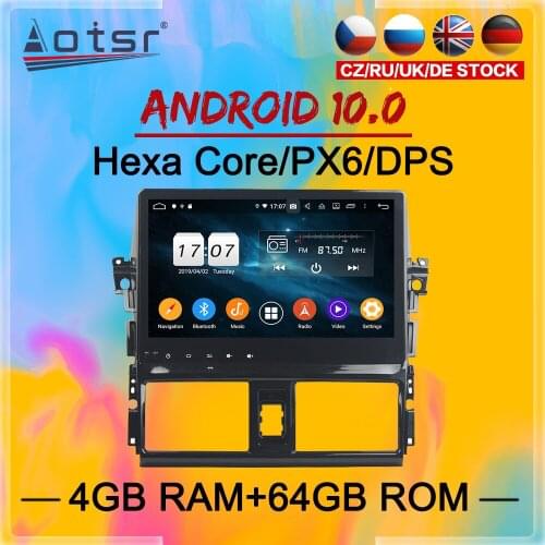 2 Din IPS Android 10 DSP Car Multimedia Player For TOYOTA Yaris Vios 2014 2015 2016 -2017 Navi Audio Radio WIFI Stereo head unit