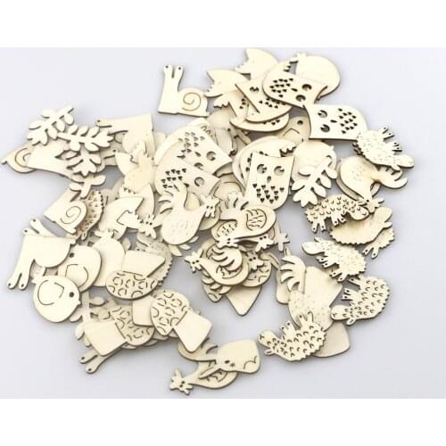 20PCS Laser Cut Wood Embellishment Hollow Out Wooden animal Shaped Wood Discs Unfinished Wood Cutout for Arts Crafts DIY Decor