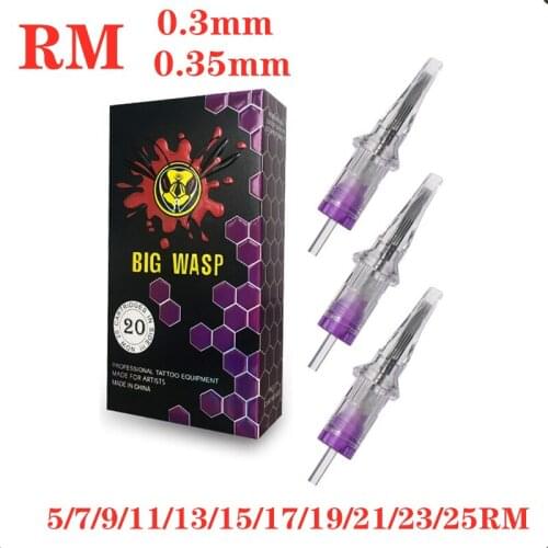 2021 New Arrival Premium BigWasp Pure Transparent Tattoo Needles Cartridges-Round Magnum 1205RM 1207RM 1209RM 1211RM