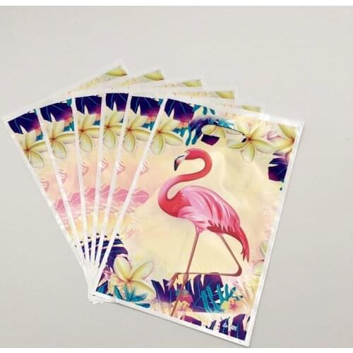 6PCS Hawaii Party Luau Pink Flamingo Gift Bag Loot Bag For Kids Birthday Festival Party Decor Supplies