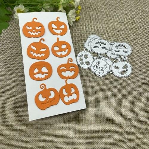 8pcs Halloween Pumpkin Metal Cutting Dies Stencils For DIY Scrapbooking Decorative Embossing Handcraft Die Cutting Template