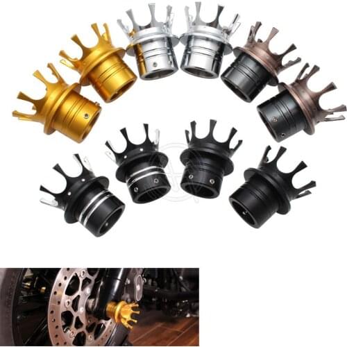 5colors Aluminum Motorcycle Crown Style Front Axle Cap Nut for Harley Touring Electra Glide Softail Dyna Street Glide Sportster