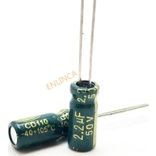 1000pcs 50V 2.2UF 5*11 aluminum electrolytic capacitor 2.2uf 50v 20