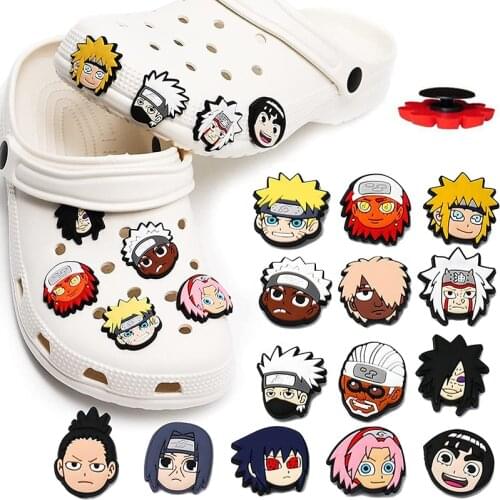 Anime Narutoed PVC Cartoon Shoes Charms Waterproof Sandals Decorate Accessories Buckle Decorations Toys for Children Gift