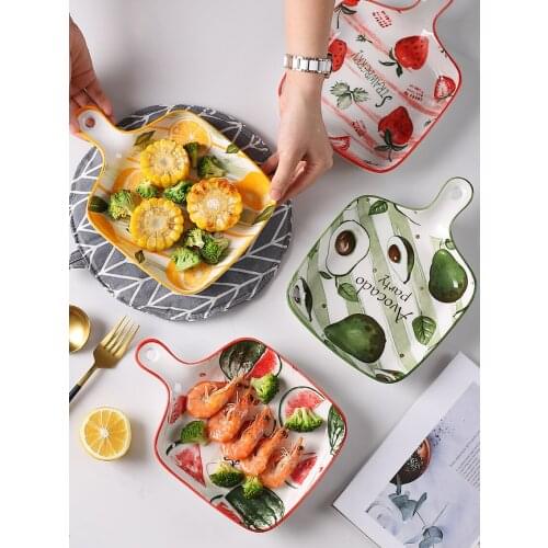 Household Ceramic Ovenware Cheese Baking Pan Oven Microwave Oven Baking Bowl Plate Tableware Dish Plate