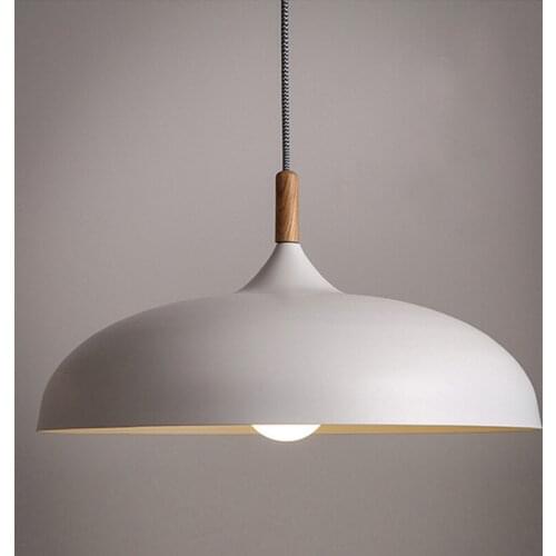 Wooden Pendant Lamp Nordic Dia45cm 60cm pendant lights bedroom iron wood bowl hall Fixture for Kitchen Pendant Lighting PA0253