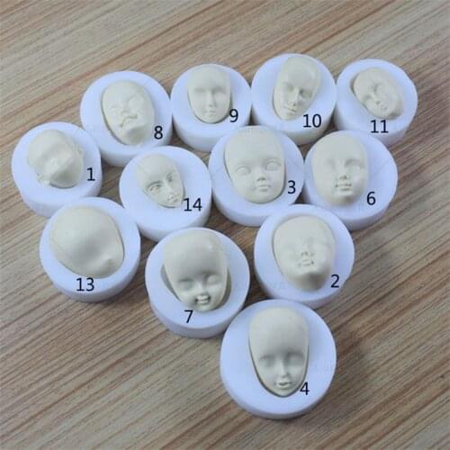 DIY Face Silicone Mold Doll Face Mold Cartoon Proportional Male Face Female Face Mold Set BJD Doll Face Molds