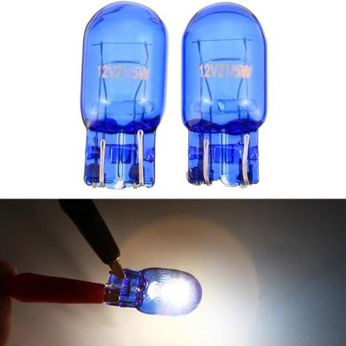 2pcs T20 7443 W21/5W 6500k Halogen White DRL Sidelight Turn Signal Indicators Stop Brake Tail Light Bulb