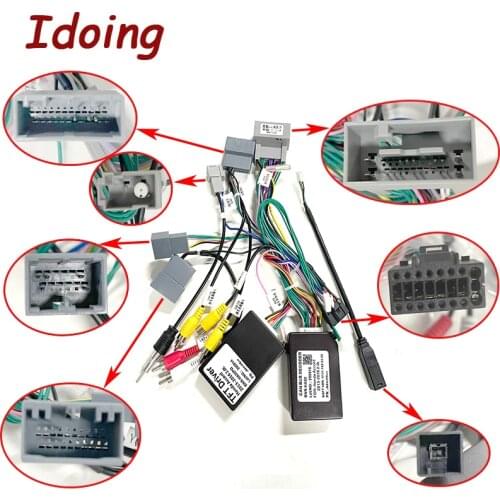 Idoing Car Android Head Unit 16PIN Power Wiring Harness Cable With CanBus Cable for Honda Accord 2013-2016 2.0L