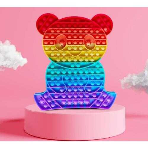 Panda Big Size Fidget Toys Colored Silicone Push It Bubble Fingertip Antistress Toys For Adult Kids Stress Reliever Freeship New