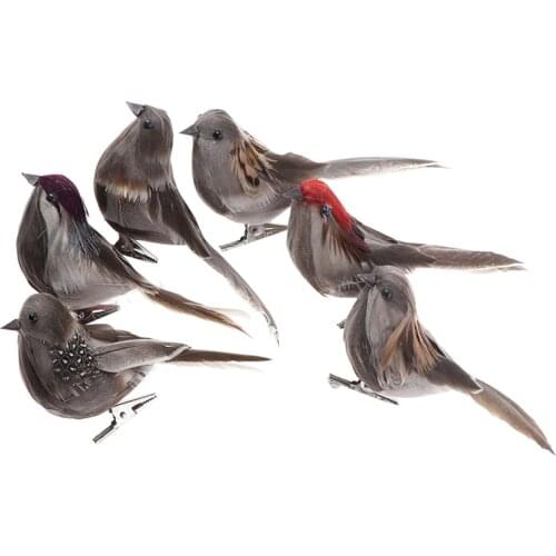 1pc Artificial Bird Foam Vividly Feather Mini Tit Craft Birds Emulation Decoration Bird Model DIY Artificial Sparrow