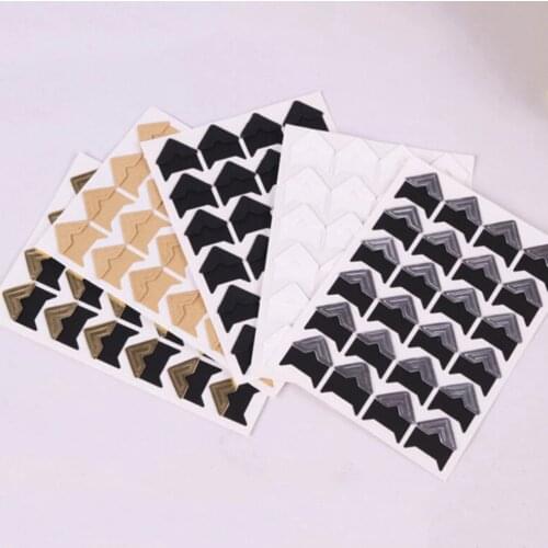 JETTING DIY Vintage Corner kraft Paper Stickers for Photo Albums Frame Decoration Scrapbooking 24 pcs/1 Sheet Wholesale