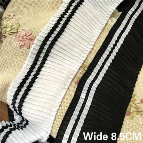 8.5CM Wide College Style Soft Chiffon Lace Ribbon Applique Skirts Sleeve Neckline Edge Trim For Garment Fringe Sewing Supplies