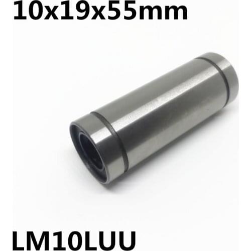2pcs LM10LUU long type 10x19x55mm 10mm linear ball bearing Linear Guides Linear Optical axis bearings