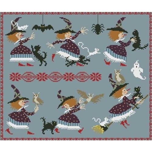 Little halloween wizard patterns Counted Cross Stitch 11CT 14CT DIY Chinese Cross Stitch Kit Embroidery Needlework Sets