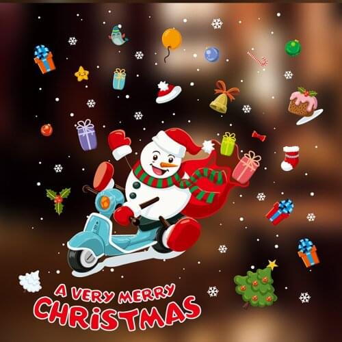 Merry Christmas Santa Claus Window Wall Sticker Christmas Decoration For Home 2020 Christmas Ornaments Xmas New Year 2021