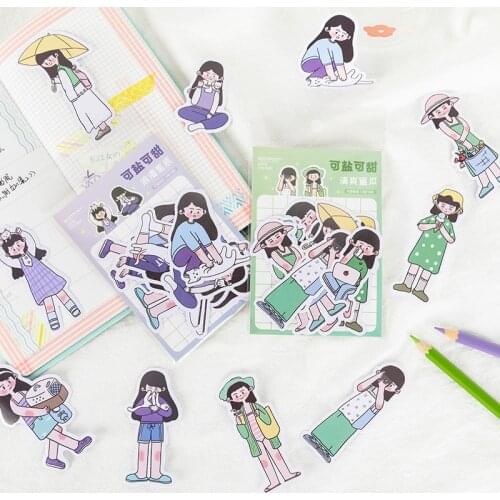 16sheets/set Sticker Set Diy Cute Stickers Ins Style Scrapbooking School Suppliers Stationery Art Supplies